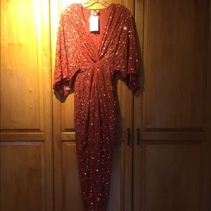 ASOS DESIGN scatter sequin knot front kimono dress